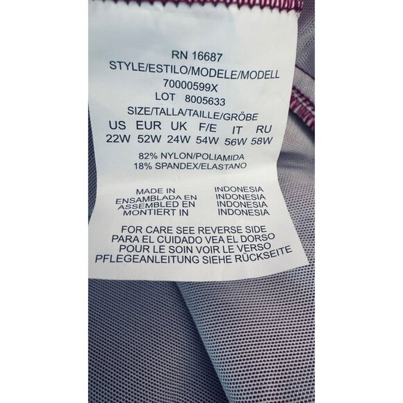 2/$35 NWT Swim Solutions 22W Tummy Control Bow-Front Swim Dress Bust Support - Picture 6 of 16